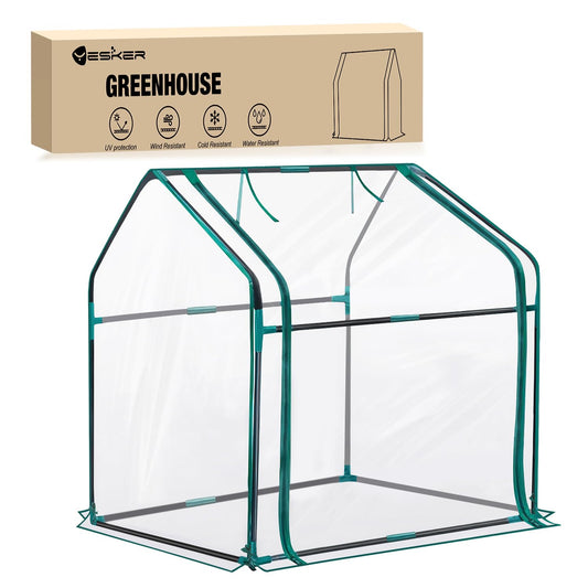 Yesker Mini Greenhouse 36"x18"x33" Portable Small Green House for Indoor Outdoor Greenhouses with PVC Cover Compact Greenhouses Kit for Winter Gardening Balcony Patio Outside Backyard Plant Protection