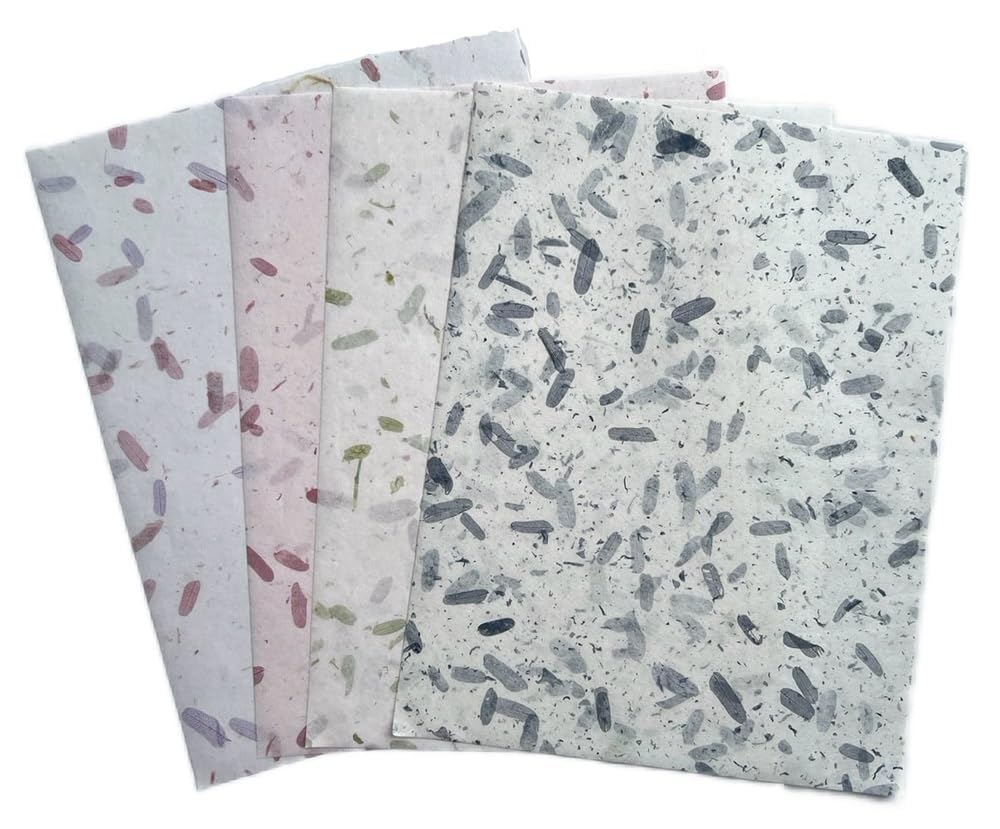 50 Sheets A4 Thin Natural Leaves Rice Straw Mulberry Paper Sheets Art Tissue Washi Paper Design Craft Art Origami Suppliers Card Making Writing (Natural leaves,Onion,etc,, A4)