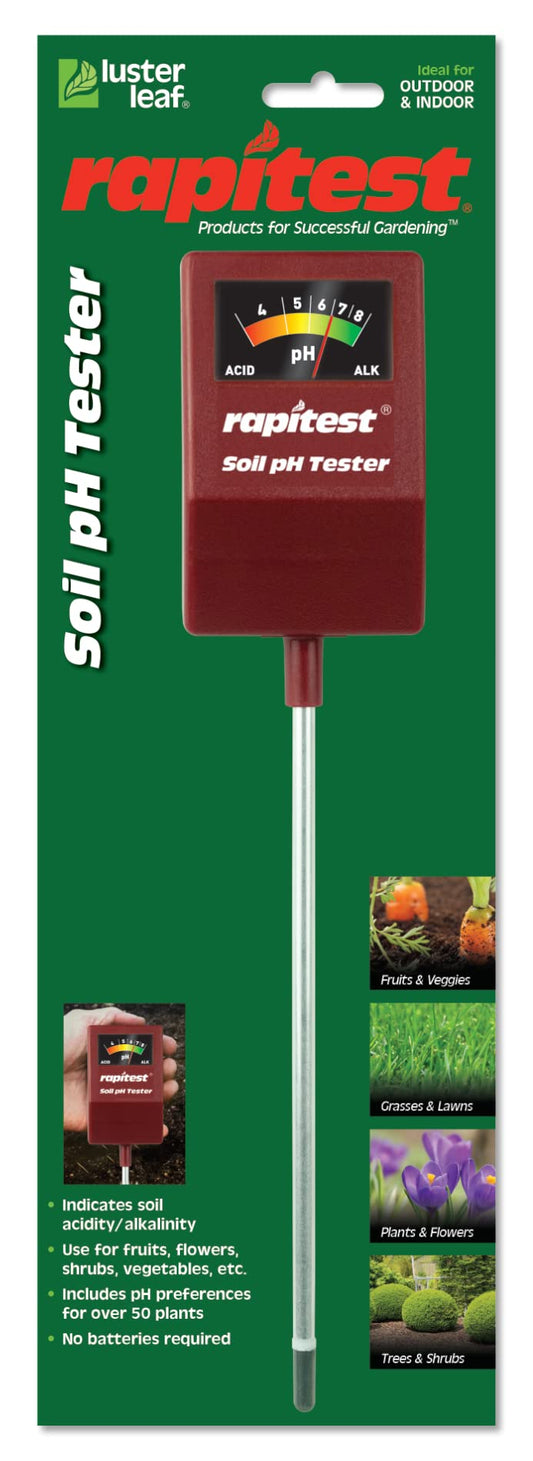 Rapitest Soil pH Tester for testing soil pH quickly and accurately. Test fruits, flowers, vegetables and lawns