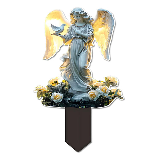 YUEYINGMG Garden Decor, Acrylic 2D Stake, Pot Plants Garden Yard Lawn Outdoor Fairy Statue Ornaments, Fairy Garden Accessories Decoration (Style D)