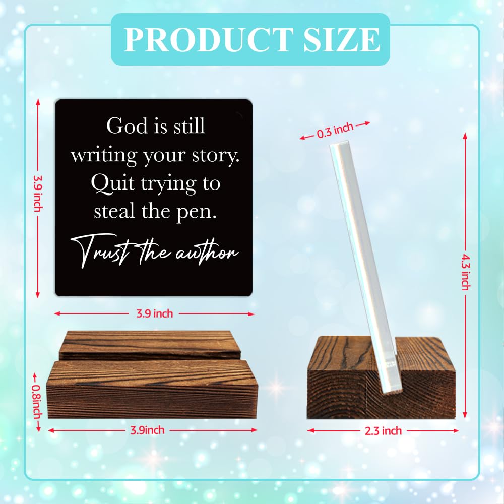 ERHACHAIJIA God Is Still Writing Your Story Acrylic Desk Sign, Funny Bible Verse Office Home Accessories Desk Decor Plaques, Inspirational Signs Gifts for Friends Coworker, Christian Room D?or Gifts