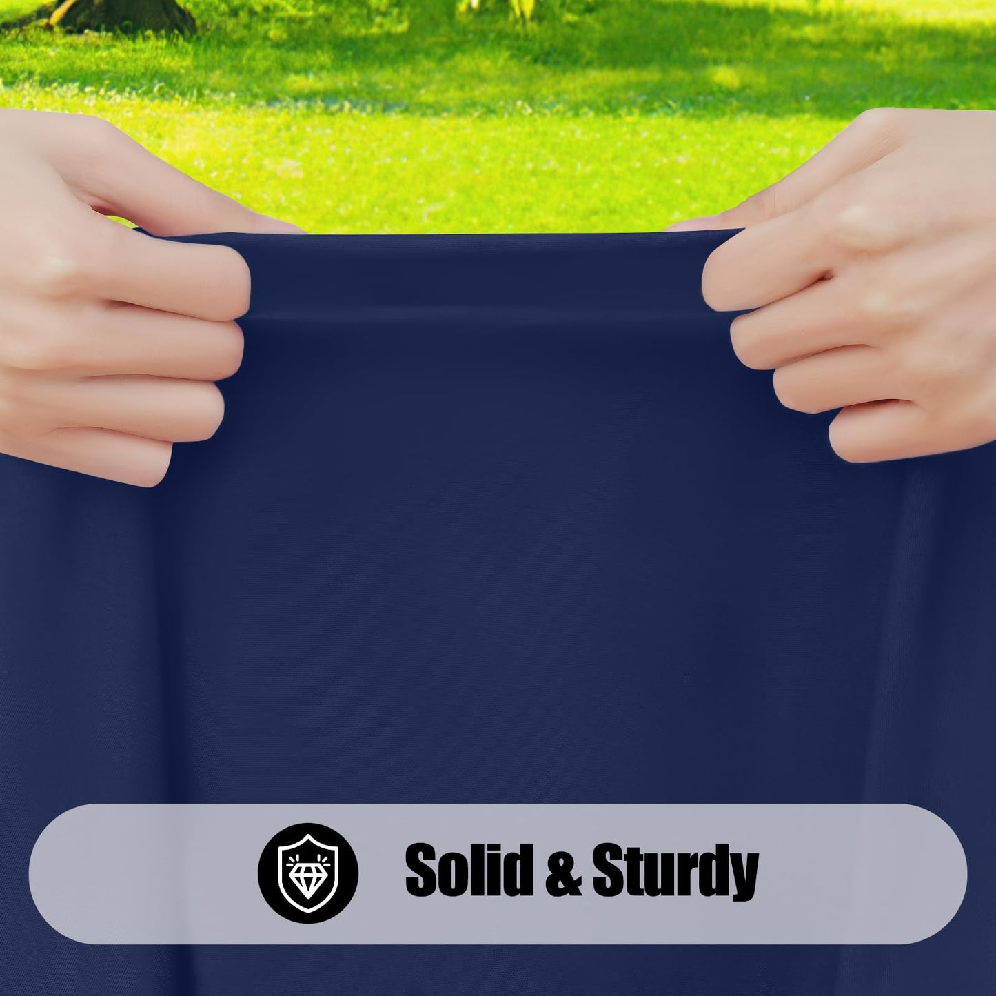 Smiry 4 Pack Rectangle Picnic Table Cloth, Waterproof Elastic Fitted Tablecloths, Washable Polyester Rectangular Patio Table Cover for Camping, Indoor and Outdoor (Navy, 30"x72")