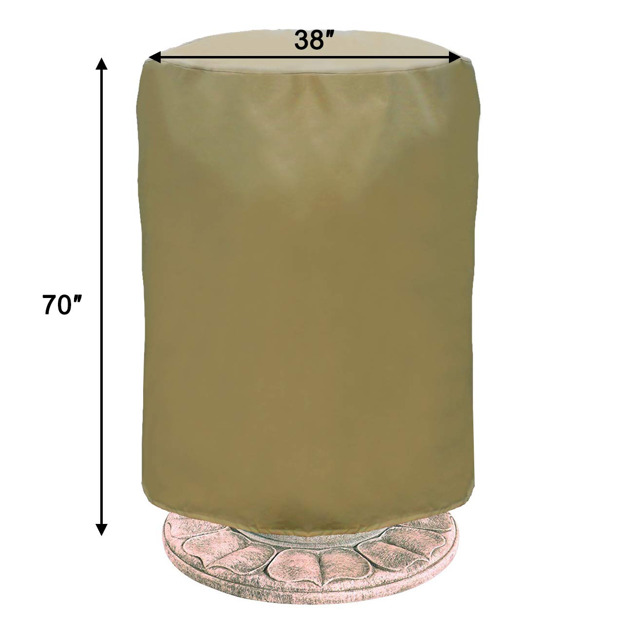 Ogrmar 38"x70" Garden Fountain Cover 600D Oxford Waterproof Dustproof Cover with Locking Drawstring for Winter Outdoor Garden Fountain Statue（38"x70"）