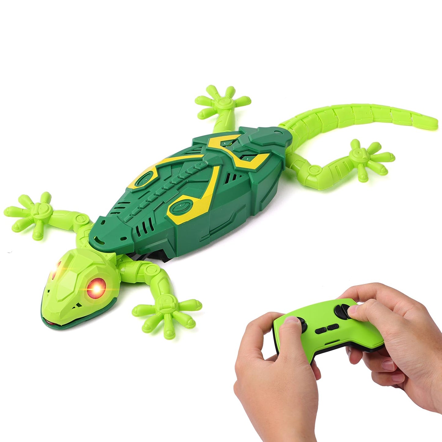 Envyvip RC Wall Crawler Gecko, Rechargeable Remote Control Robot Kids Toys, Wall Climbing Funny Prank Toys Birthday Gifts for Boys & Girls Ages 4 and Up, Upgrade Low Noise (Green)