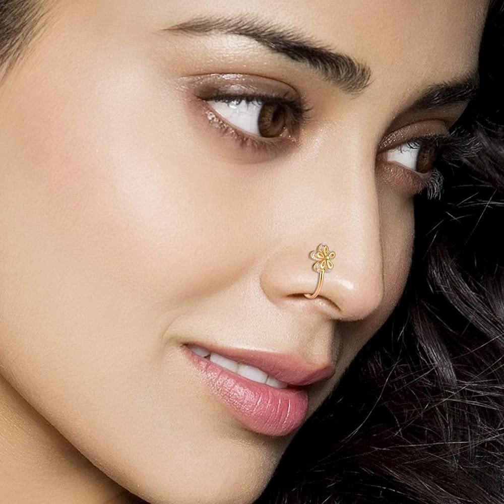 VitaCool Fake Nose Rings African Nose Cuffs for Non Pierced Nose Clip on Nose Ring Cuffs Gold Faux Septum Nose Rings Cuffs Non Piercing Jewelry for Women