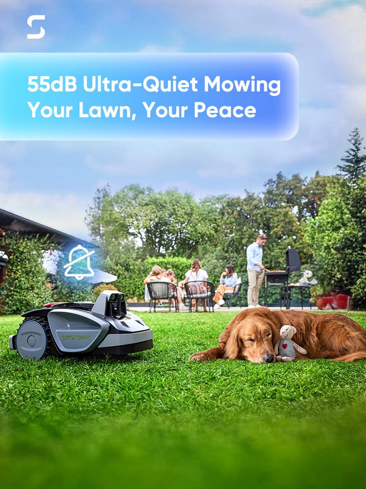 Sunseeker V3 Wireless Robot Lawn Mower 0.15 Acre/ 6,400 Sq. Ft, One-Click Mowing Automatic Lawn Mower, Vision AI Smart Obstacle Avoidance, 42% Slopes, Low Noise, Multi-Zone Navigation, App Control, In