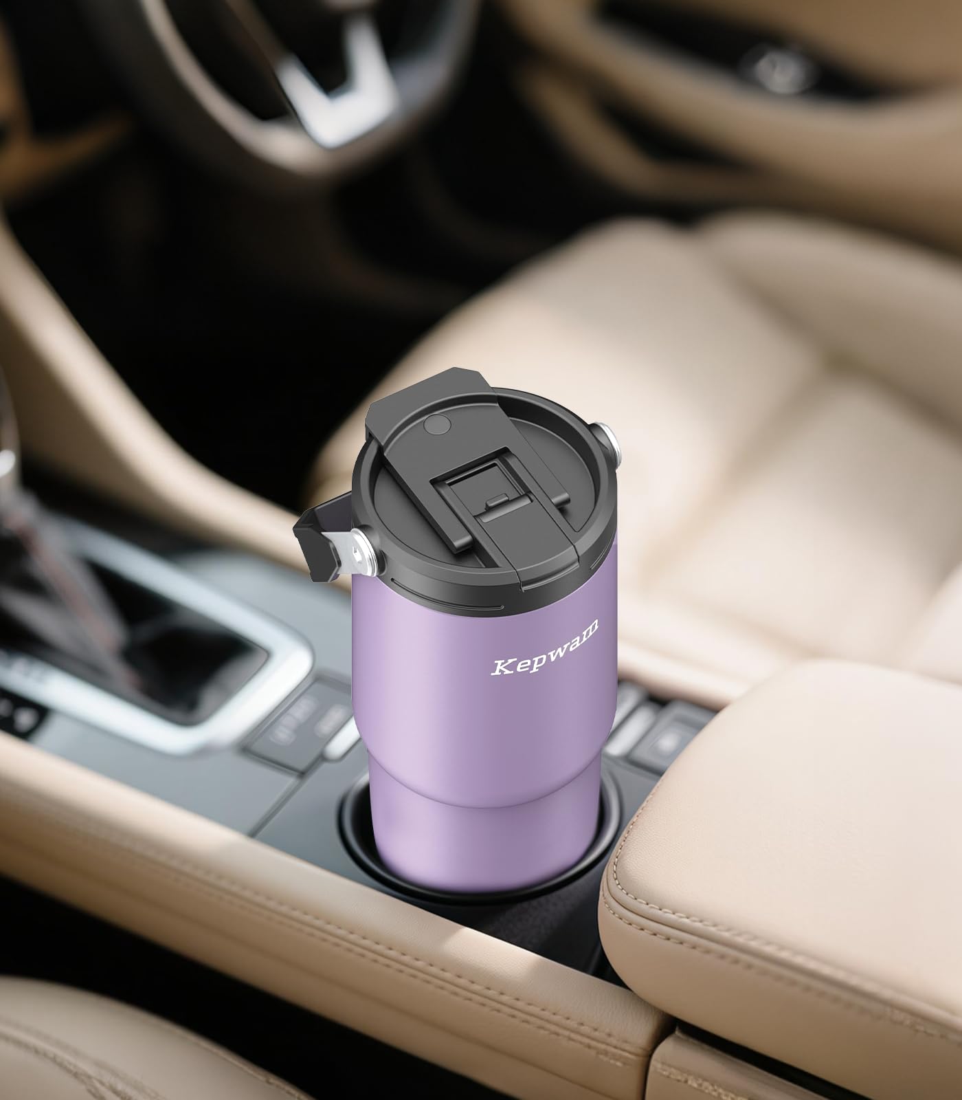 Kepwam T3 Self-Heating Travel Mug 20oz, Temperature-Controlled Coffee Warmer Mug, Smart Travel Coffee Mug Keep Coffee Drinks Hot, Heated Mug Great for Driver Outdoor Fits Car Cup Holders