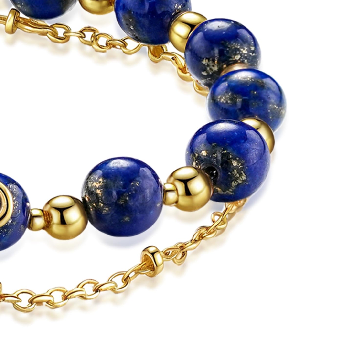 NeoHundreds Luxury Handmade Lapis Lazuli Bracelet Natural Crystal Gemstone 14K Gold-Plated Chain With Bow,Elegant Unique Jewelry Gift Ready for Woman Her Girlfriend Daughter Mother Day