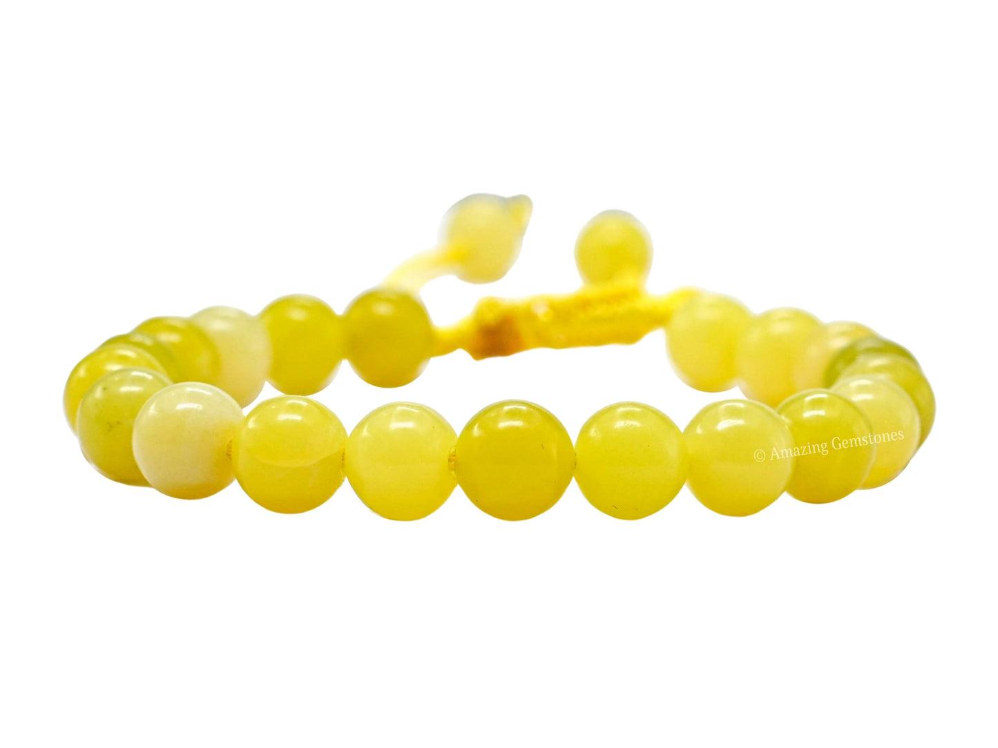 Amazing Gemstone Lemon Jade Bracelet for Women Men's Gifts - Protection Healing Crystal Bracelet - 8mm Gemstones Beaded Adjustable Bracelet Pulseras Para Hombres Mujer Stocking Stuffers