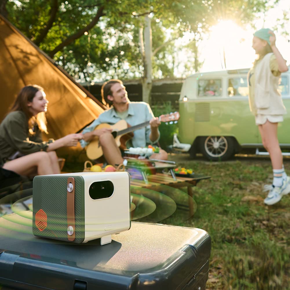BenQ GS50 w/ carry bag1080p Wireless Outdoor 4K Supported Portable Projector | Bluetooth Speaker | IPX2 Splash & Drop Resistant | WiFi | Android TV | Chromecast & AirPlay | Auto Focus | 2D Keystone