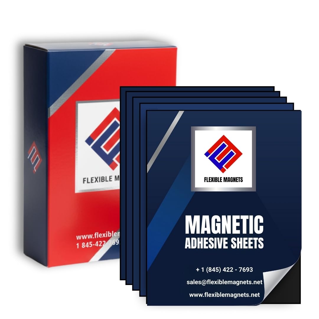 Flexible Magnets – Magnetic Sheets with Adhesive Backing, 4" x 6" (25 Pack) Stick-On Magnetic Sheets for Refrigerator Magnets, Magnetic Labels, Crafts, DIY Projects & More