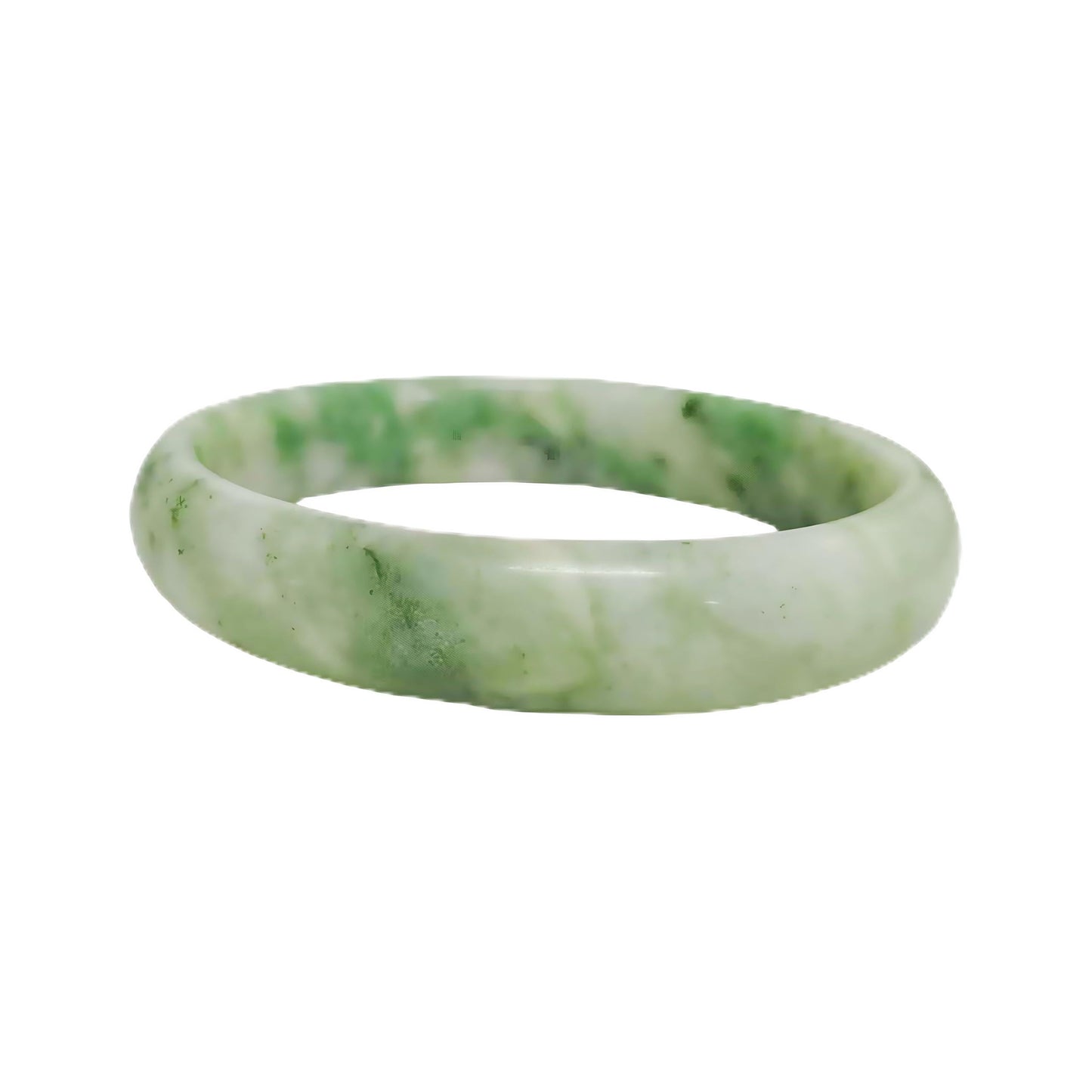 BlingNook Jade Bracelet For Women, Natural Gradient Green Stone Bangle Bracelets With Box Fortune Healing Protection Good Luck Jewelry Gift (White Green, 62mm/2.44in)