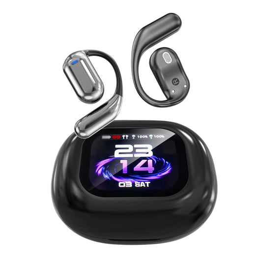 AI Language Translation Earbuds Real Time, 144 Language Translator Earbuds, OWS 3-in-1 with LCD Touch Screen & Charging Case, Wireless Bluetooth Open Ear Earbuds for Travel, Business, Learning