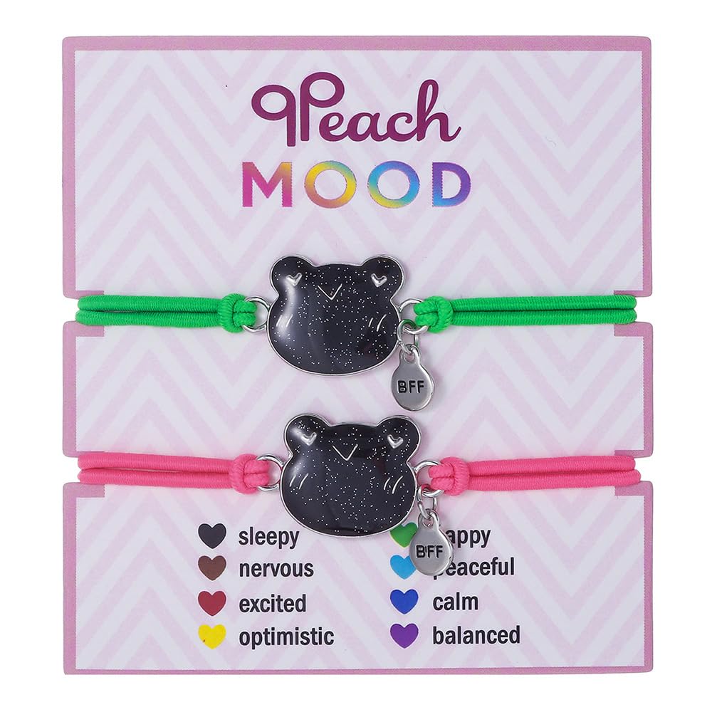 Dinosaur Frog Turtle Dragon Color Changing Mood Bracelet Set for Women Emotion Feeling Temperature Sensing Wrap Bracelet with Card Friendship Jewelry-Frog