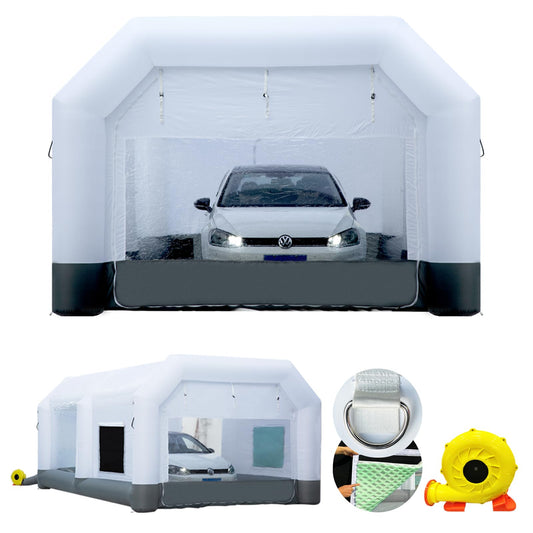 GORILLASPRO Portable Inflatable Paint Booth 21X13X9Ft with 680W Blower,Inflatable Spray Booth,Upgrade Air Filter System Environment Friendly,More Durable Portable Spray Painting Tent