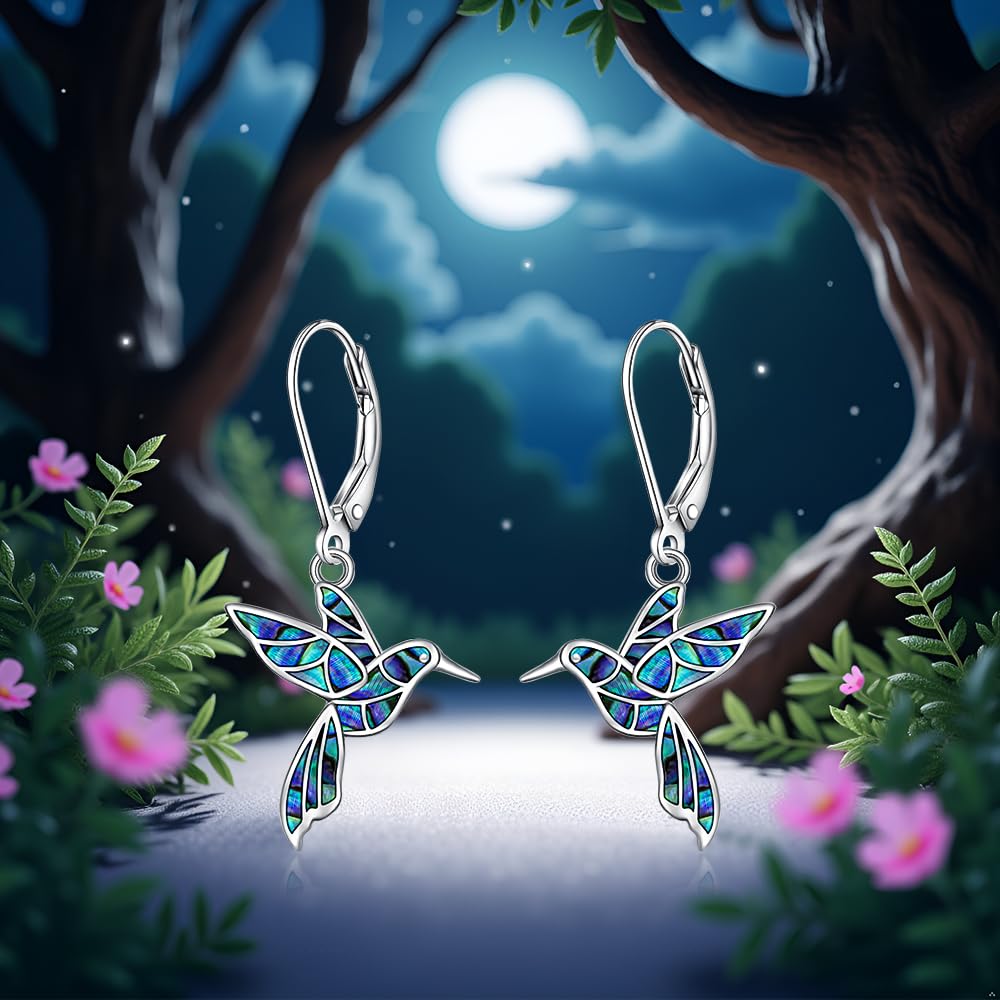Hummingbird Earrings for Women Sterling Silver Hummingbird Earrings Dangle Jewelry Gifts for Women Unique Christmas Birthday Gifts
