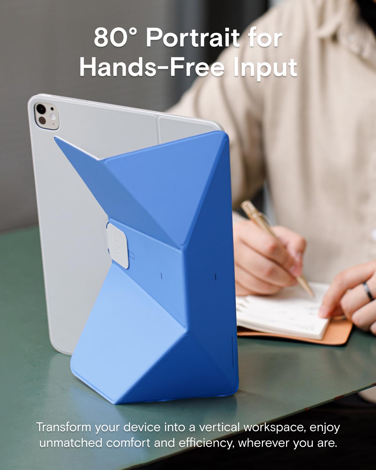 MOFT Dynamic Folio Tablet Stand Compatible with iPad Air 11"(M4 2026/M3 2025/M2 2024)&iPad Air 10.9"(5th 2022/4th 2020),Slim Magnetic Tablet Holder with 20+ Viewing Angles, Soothing Mist x Misty Cove