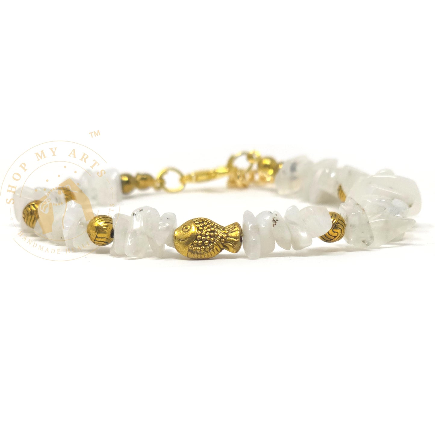 Shop My Arts Rainbow Moonstone Bracelet for Women - Birthday Gifts for Women Mom with Authentic Crystals and Healing Stones