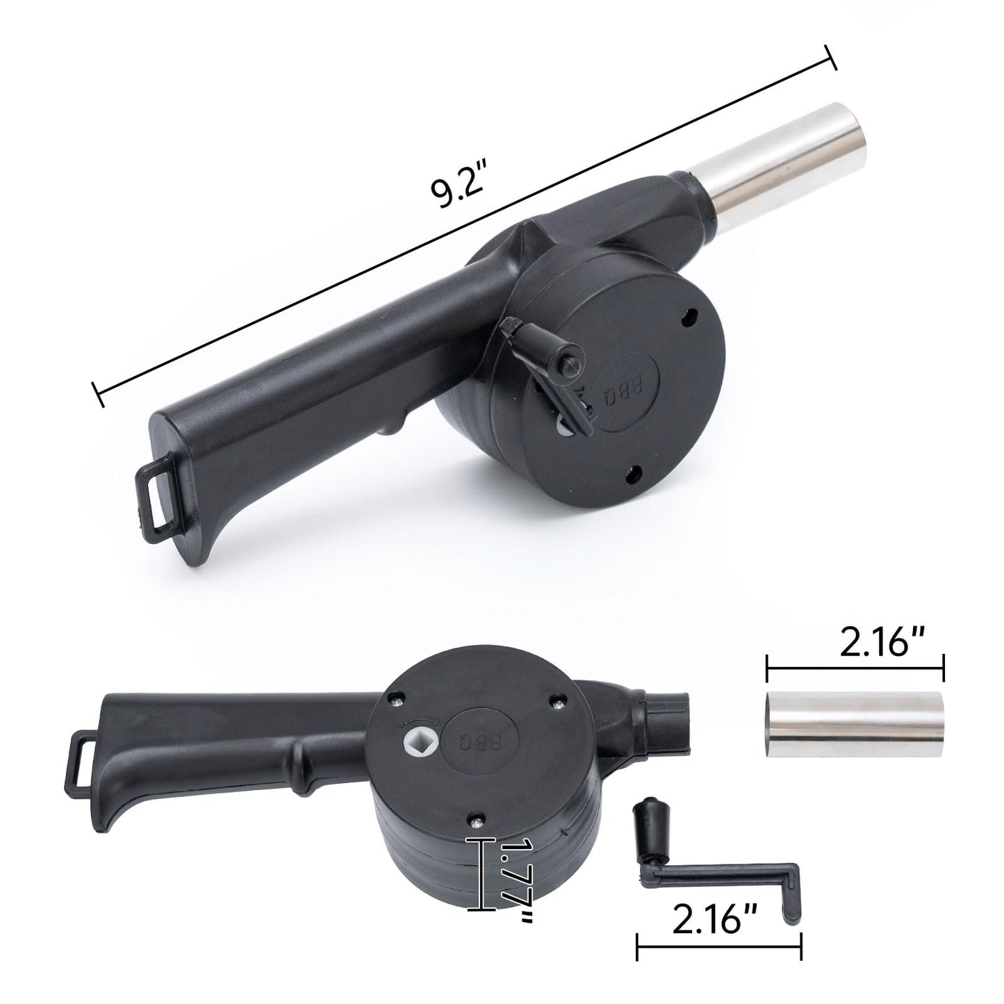 BRIAN & DANY Charcoal Chimney Starter Set for BBQ, Rapid Chimney Starter for Charcoal Grill with Heat Resistant Gloves and Blower, Large-Capacity Design 7.09" x 7.09" x 10.63"