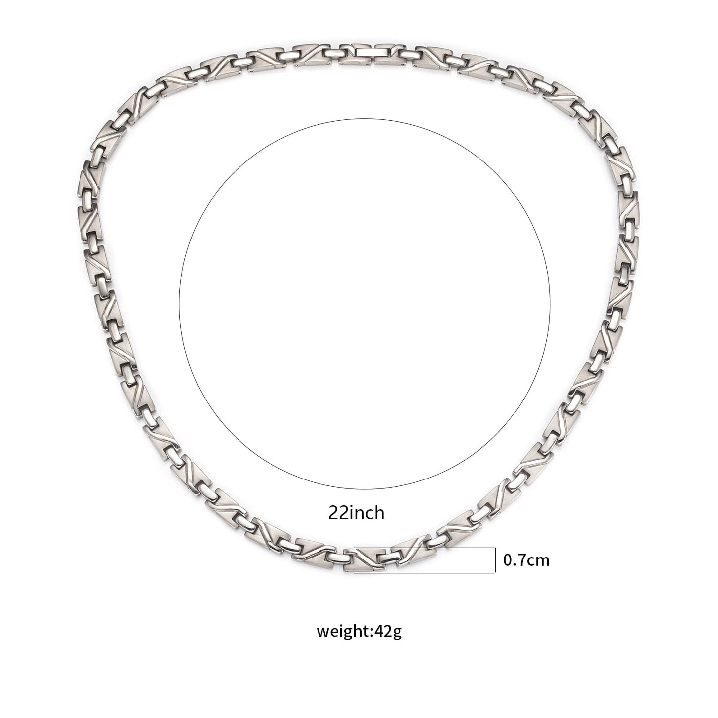 EnerMagiX Titanium Magnetic Necklace for Men and Women, Pure Titanium Silver Necklace, 3500 Gauss Magnets,Fashion Magnetic Jewelry