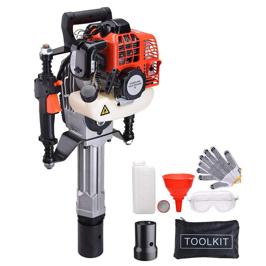 Yescom 1300W 2 Stroke Jack Hammer T Post Driver 51.7CC Gas Powered Portable Fence Pile Concrete Breaker