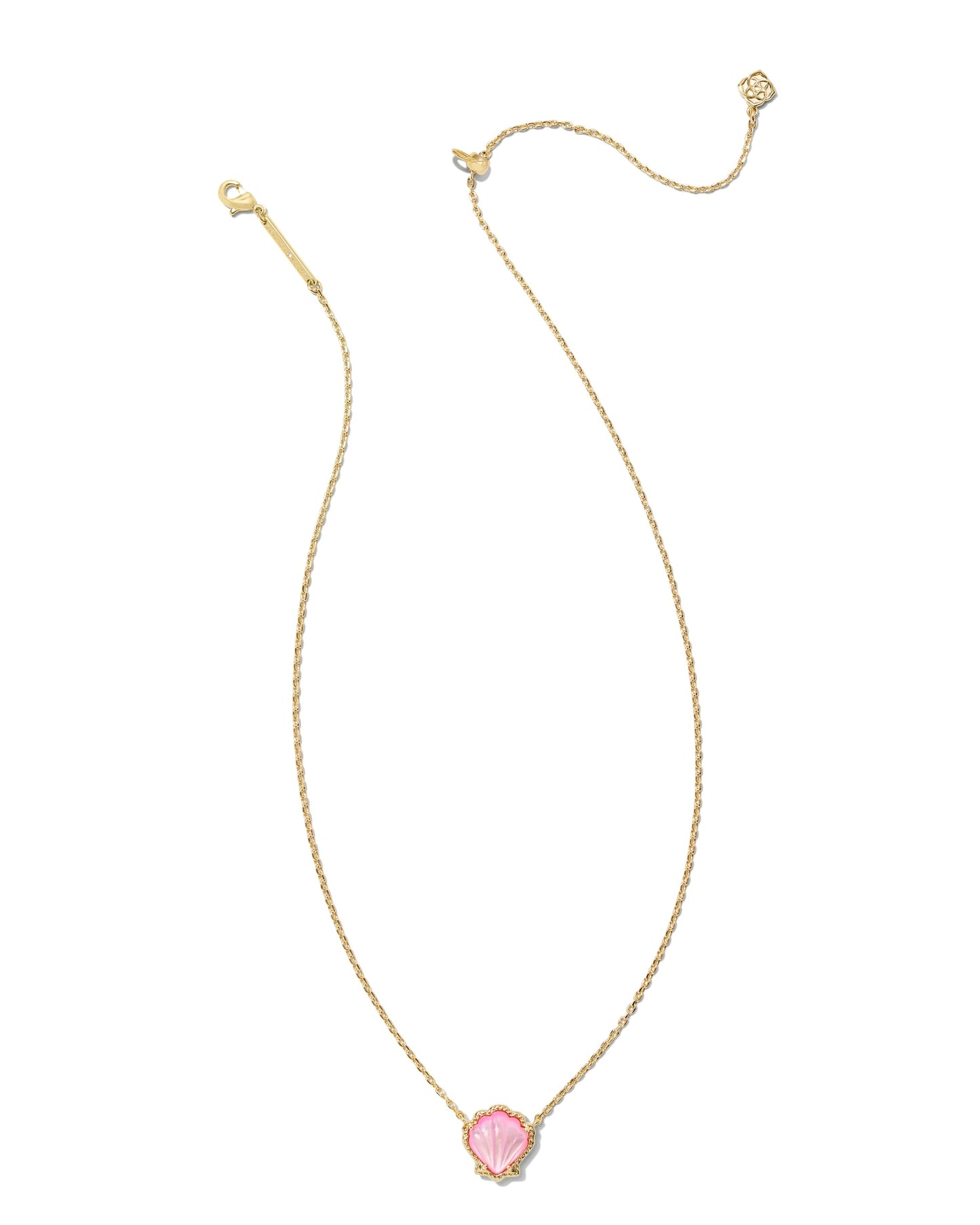 Kendra Scott Brynne Shell Short Pendant Necklace, 14k Gold-Plated Brass, Blush Mother Of Pearl, Fashion Jewelry for Women