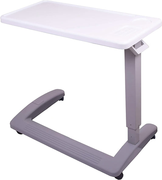 Carex Rolling Overbed Table, Hospital Bed Table, Laptop Tables for Recliner, Bed, Bedside and Sofa, Computer Tables, Hospital Tray, Adjustable with Wheels and Secure Height Adjustment