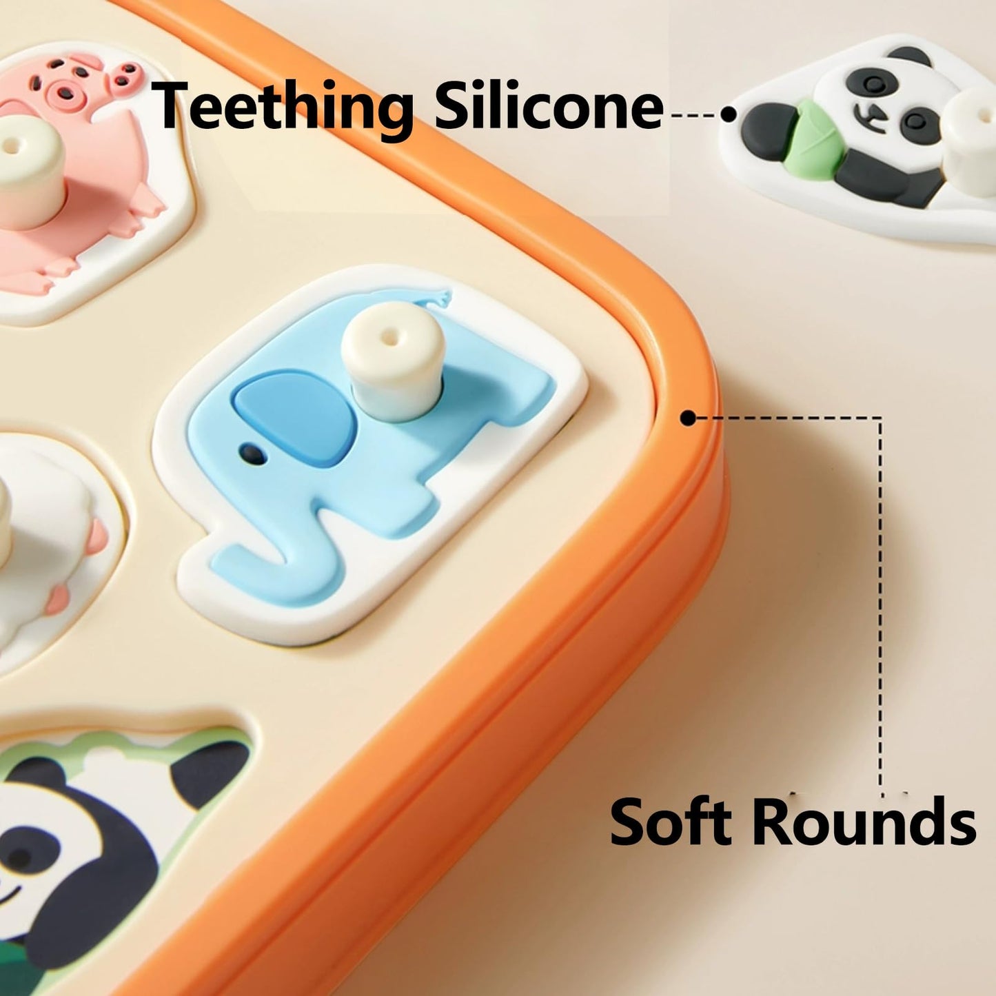 Melonegg Silicone Busy Board for 1 Year Old, Montessori Toys for 6-12 Month Old Babies, Soft Busy Activity Toy Fine Motor Skills Sensory Toys Travel Toys for Baby Toddlers (Yellow Green)