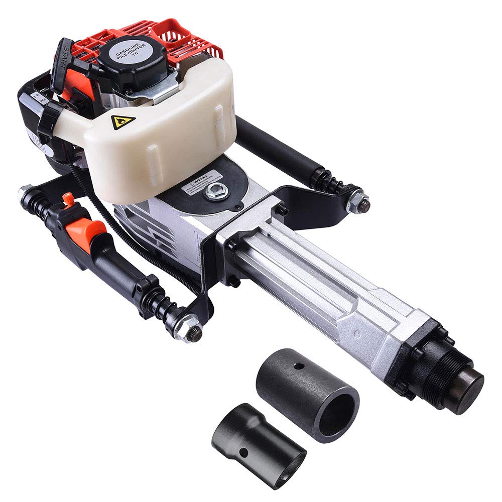 Yescom 1300W 2 Stroke Jack Hammer T Post Driver 51.7CC Gas Powered Portable Fence Pile Concrete Breaker