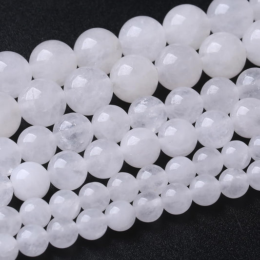 32PCS 12MM White Chalcedony Stone Beads Energy Healing Beads for DIY Jewelry Bracelet Necklace Making for Jewelry Making 15Inch