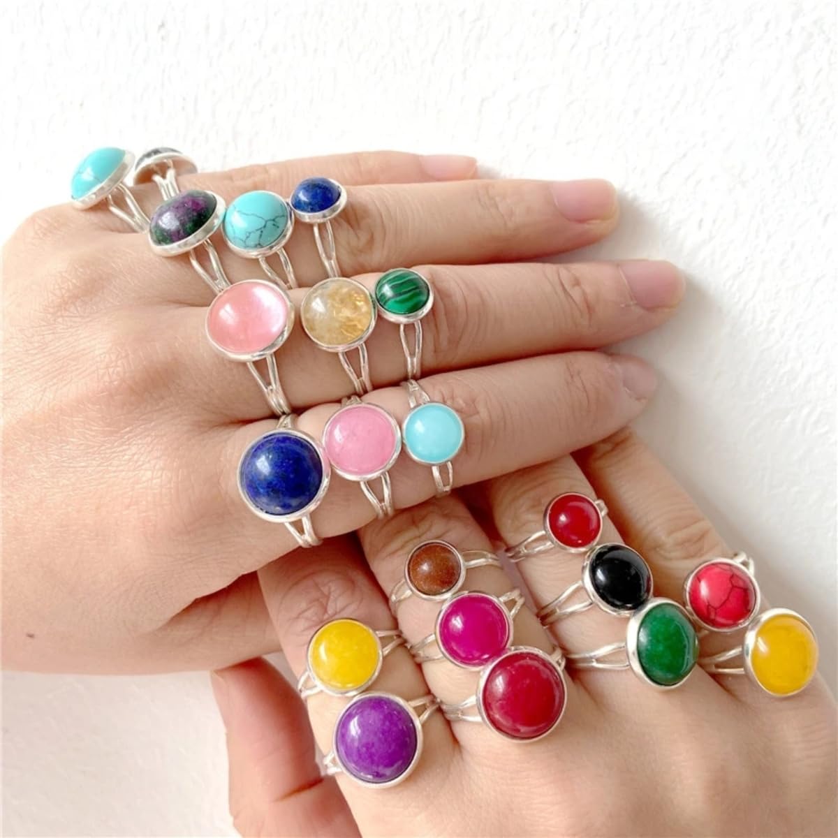 20pcs 12mm Natural Stone No Hole Gold Sandstone Semicircle Smooth Cabochons Beads Healing Chakra Crystal Stone Bead for Jewelry Making Rings Earrings Necklace Bracelet DIY Crafts