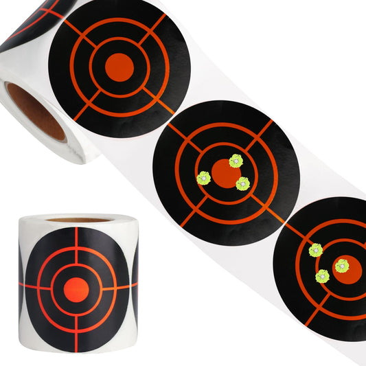 Shooting Splatter Targets Stickers,200 Pcs/Roll 3 Inch Self Adhesive Shooting Targets Paper, Reactive Target Shooting Splatter Stickers for Shooting Range, Archery Bow, Practice Training-Red