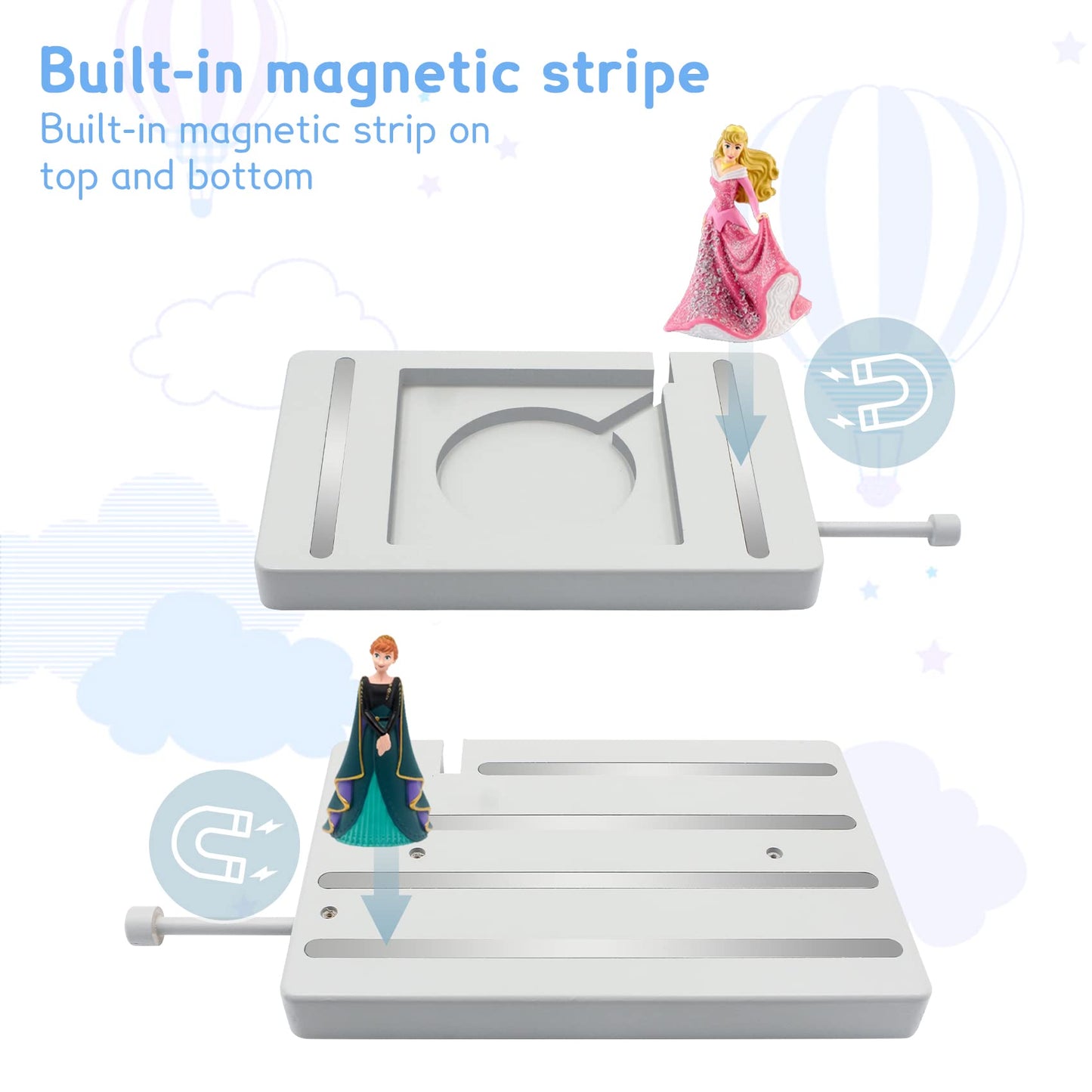 Sun3drucker Floating Shelf for Toniebox 2 and Toniebox 1, Tonies Storage Figures Characters - Wall Mounted Shelf Comaptible with Toniebox Set, Tonie Box Organizer Holder for Children's Room