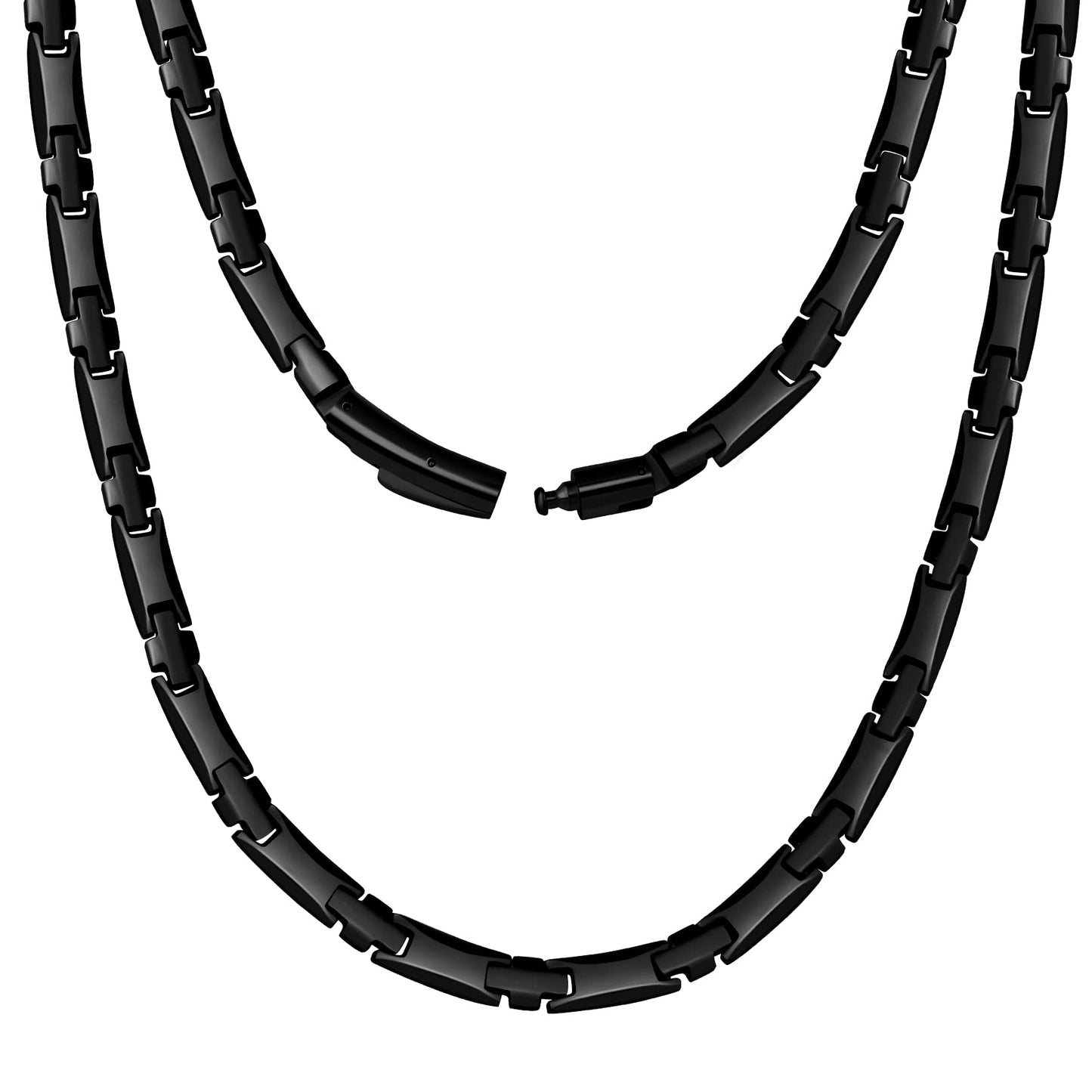 Jecanori Ultra Strength Magnetic Necklaces for Men & Women with 62 Magnets,Stainless Steels Mens Black Necklace