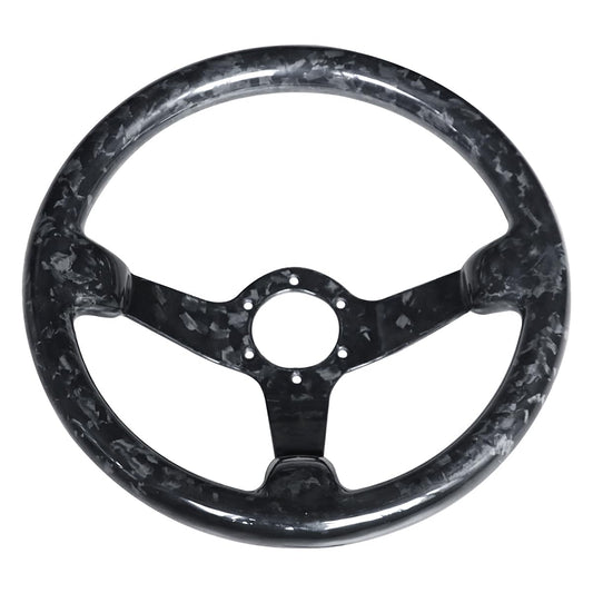 HIWOWSPORT Forged Carbon Fiber Racing Steering Wheel 14'' inch 350mm Diameter 6 Bolts