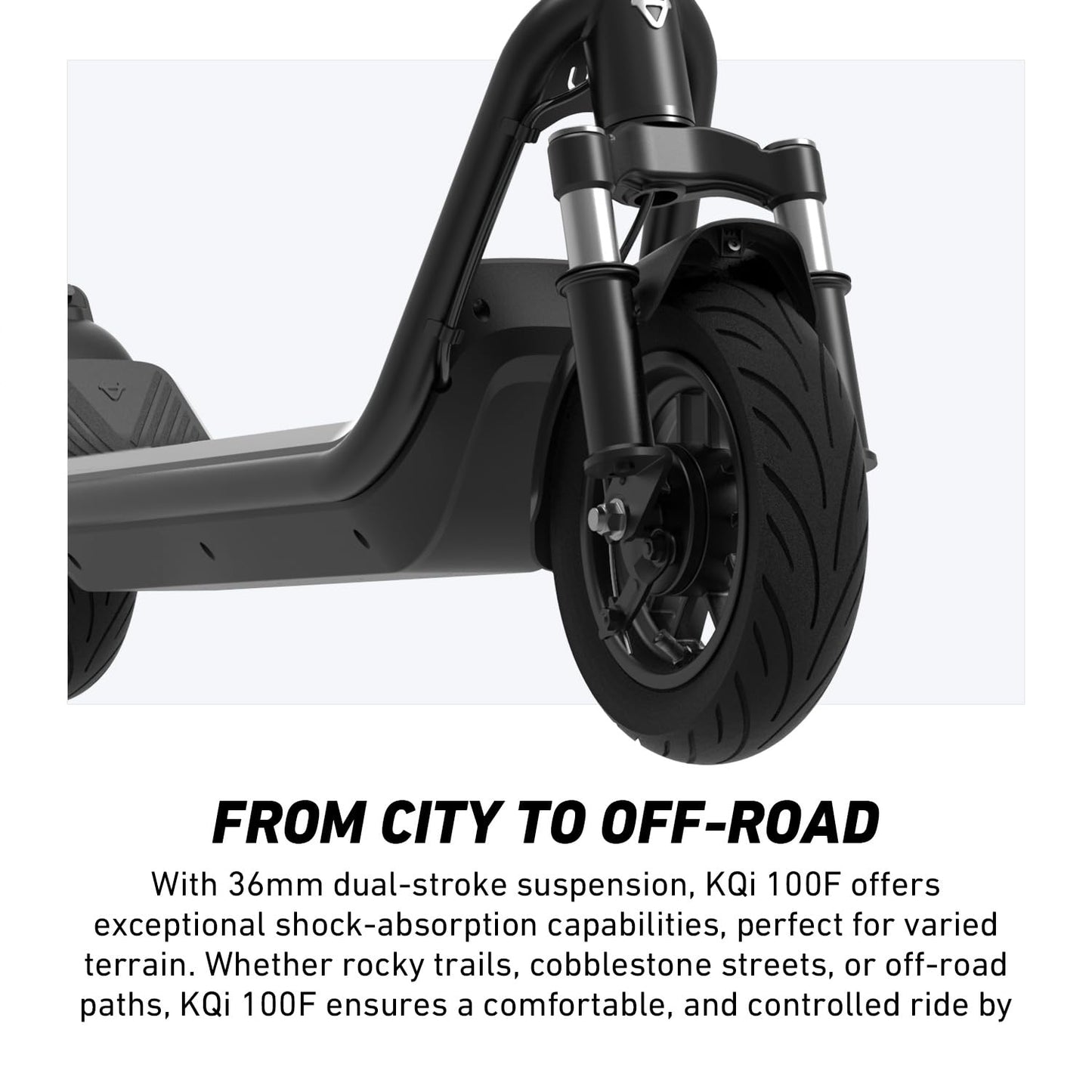 NIU Electric Scooter Adults - 100F E Scooter w/Suspension, Add. Foldable Handlebar and Turn Signals, 600W Peak Power, 18 Miles Max Range, 17.4 MPH, Lightweight Escooter for Commute