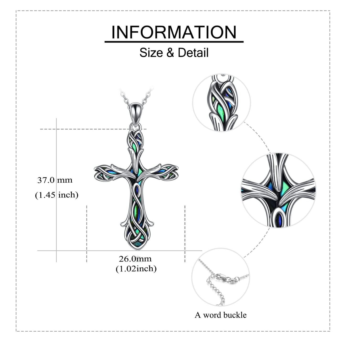 ONEFINITY Cross Necklace 925 Sterling Silver Celtic Knot Tulip Cross Necklace Pendant Gifts for Women Jewelry