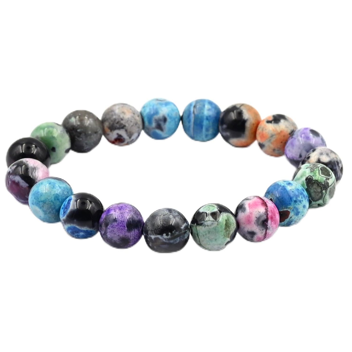 PZTIIY Natural Energy Healing Stone Charm Bracelet 10mm Natural Energy Healing Lava Rock Bracelet - Unisex (Large)