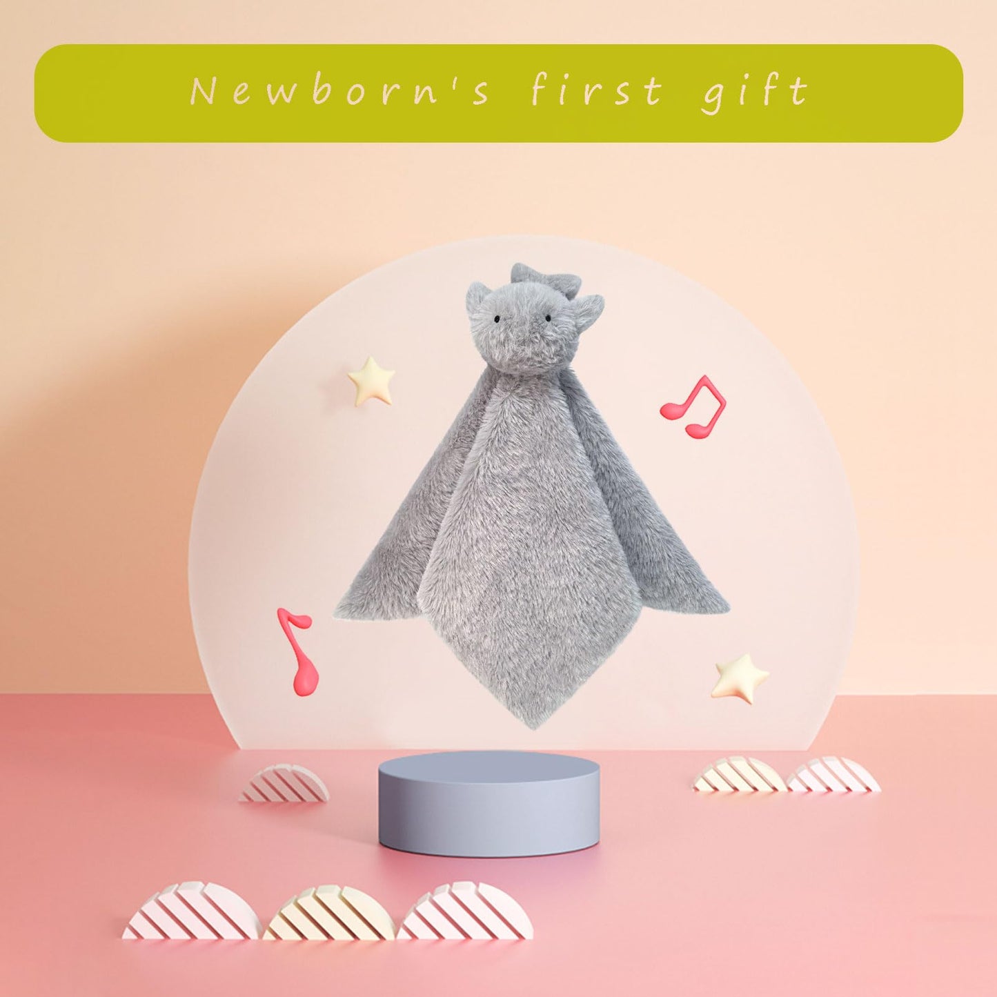 Doindute Baby Gray Whale Soft Stuffed Animal Security Blanket, Plush Whale Character Lovey Blanket, Baby Shower/Nursery Gift, Newborn Infant Toddler Snuggle Blankie for Girls Boys, 14 Inches
