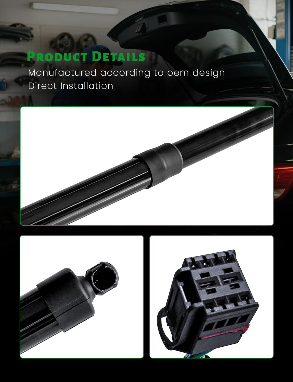 TCFWED Rear Liftgate Power Support Shock Strut Compatible with Hyundai Santa Fe 2013-2019 Electric Tailgate Lift Actuator Replace # 81771B8100(L) 81780B8100(R)
