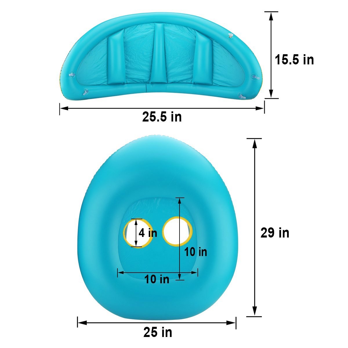 Inflatable Baby Swimming Pool Floats with Removable Sun Protection Canopy, Toddler Floaties with Seat and Handle, No Flip Over Baby Boat Swim Floats for Age of 6-36 months, with Hand Pump, Storage Bag