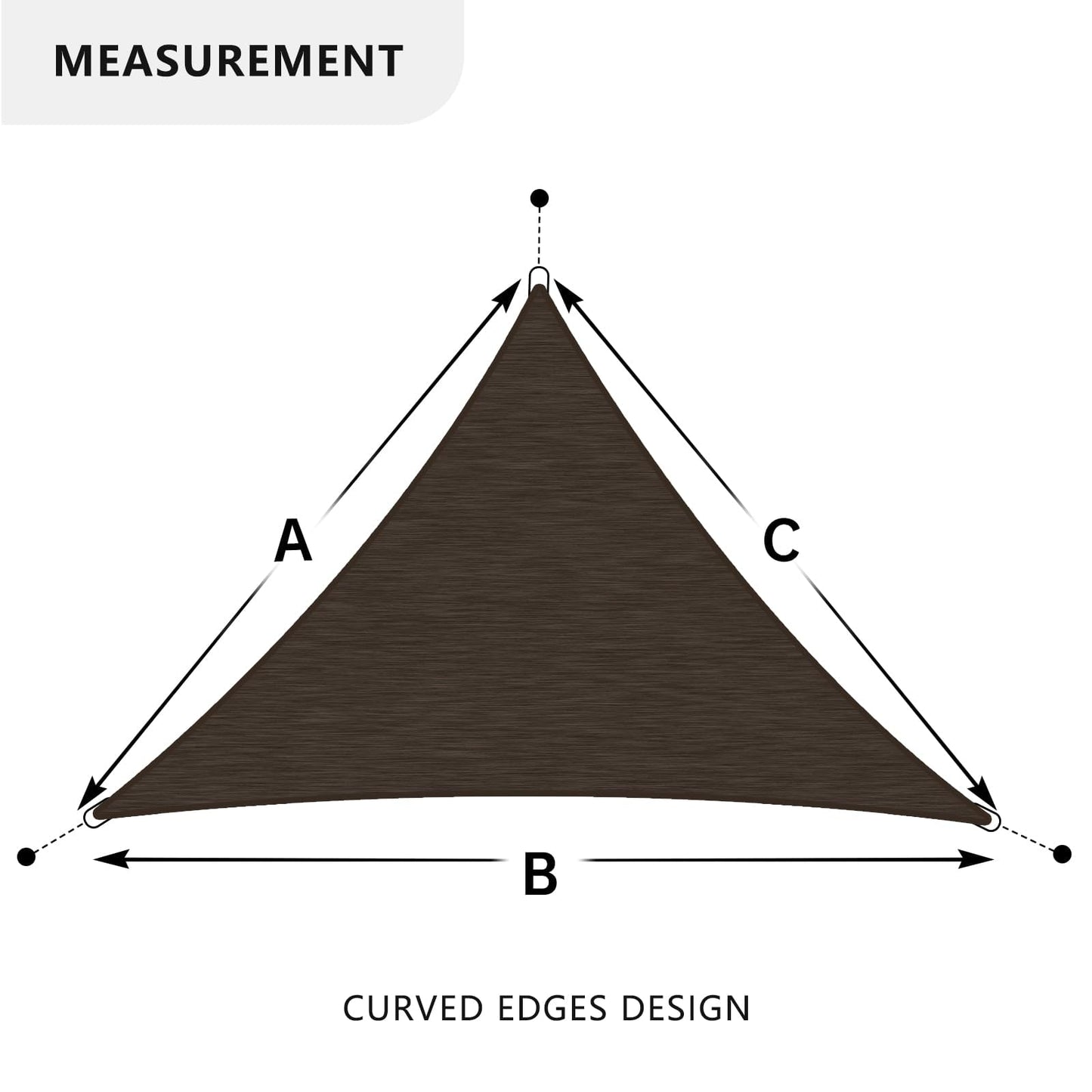 Shadespeare Heavy Duty 32'x32'x32' Triangle Brown Sun Shade Sail – 260 GSM Commercial Grade, UPF50+ UV Protection, Strong, Stylish, and Built to Last (Custom