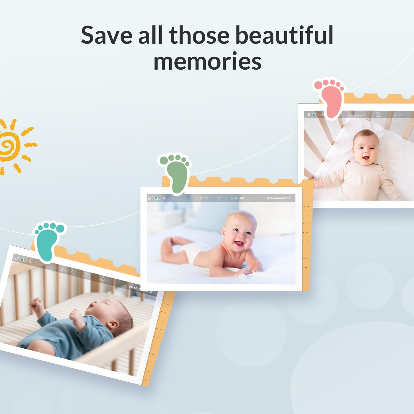 NETVUE Upgraded Baby Camera Monitor Video - 5000mAh Baby Monitor with Camera and Audio, 5" Display, 4 in 1 Bracket Meets The Needs in All Scenarios, Smart Phone App, Cry Detection
