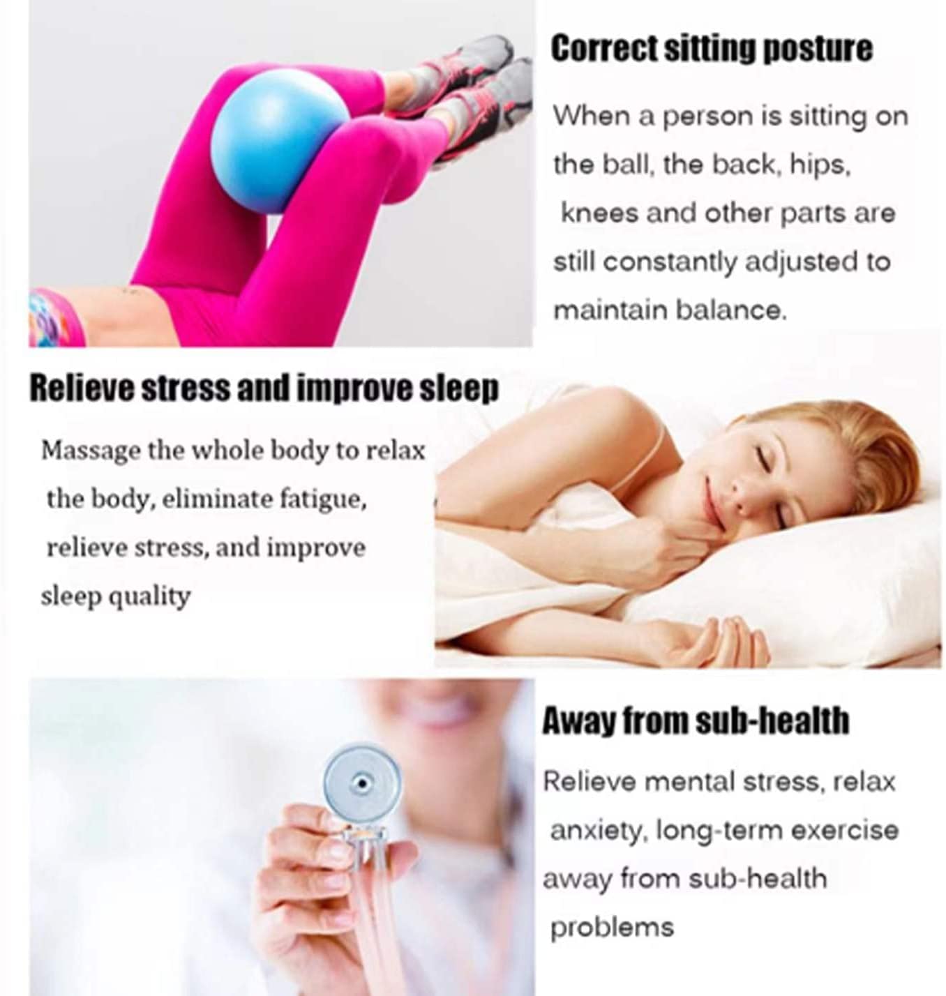 HCFGUS 6 Inch Mini Exercise Pilates Yoga Ball, Stability Ball for Yoga, Barre, Training and Physical Therapy- Improves Balance with Inflate Pump(Blue)