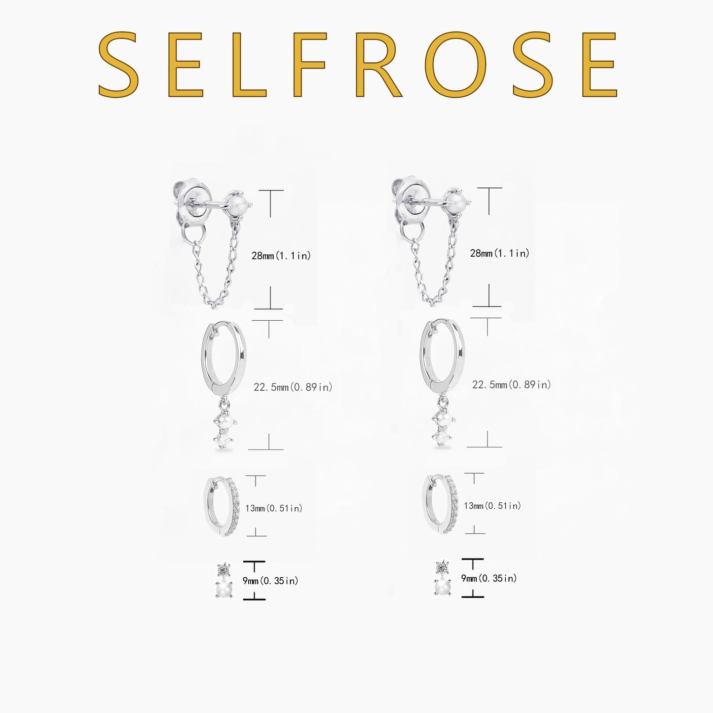 SELFROSE Cartilage Earrings for Women,Dainty Silver Earrings Set Cute Pearl Earrings for Women Trendy Hypoallergenic Cartilage Earring Stack Pearl Dangle Earrings Small Huggie Hoop Earrings Jewelry