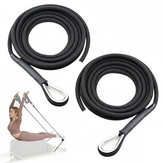 Lights Mountain Pilates Reformer Replacement Ropes (2 Pack), 110” Extra Long 8mm Nylon Rope with Metal Grommet, Heavy Duty Low-Noise Pulley Rope for Reformer, Tower & Cadillac-Style Equipment (without hook)