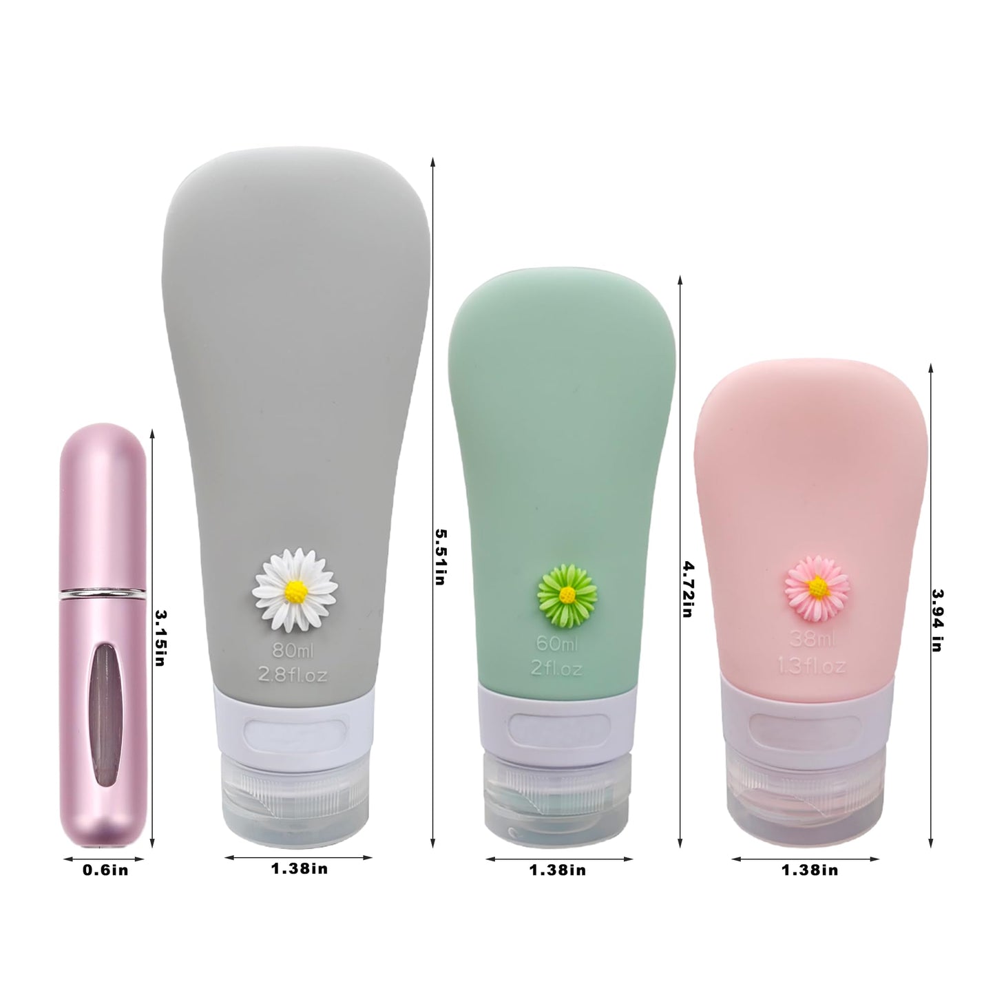 CATCH ON Travel Bottles for Toiletries, Silicone Travel Size Containers, Leak Proof Refillable Liquid Shampoo and Conditioner Travel Essentials Toiletry Bottles