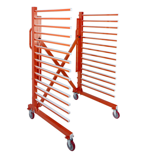 Heicofer 15-Tier Heavy Duty Paint Drying Rack with Locking Wheels, Adjustable Width 12"-58", 110 lbs Per Shelf, Metal Cabinet Door Drying Rack for Spray Booth, Workshop, Factory