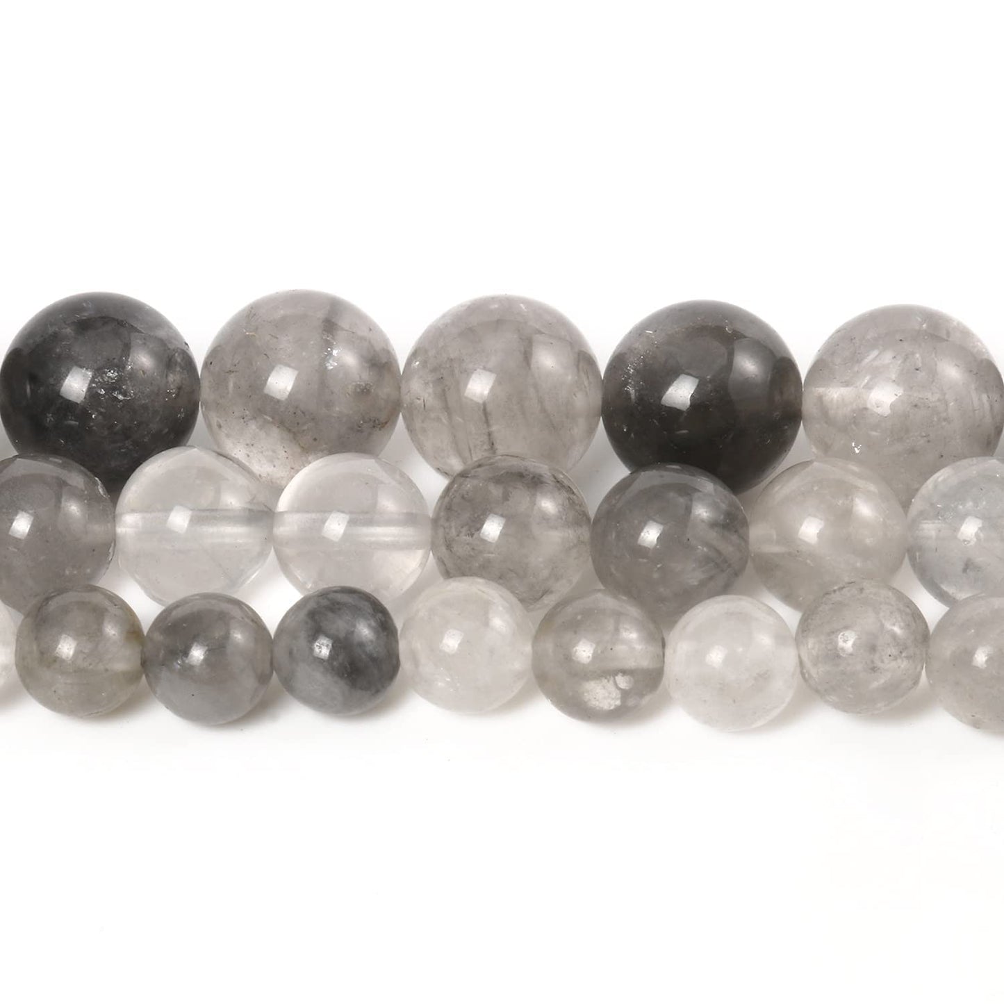 45pcs 8mm Natural Stone Beads Greystone Crystal Beads Energy Crystal Power Gemstone for Jewelry Making, DIY Bracelet Necklace