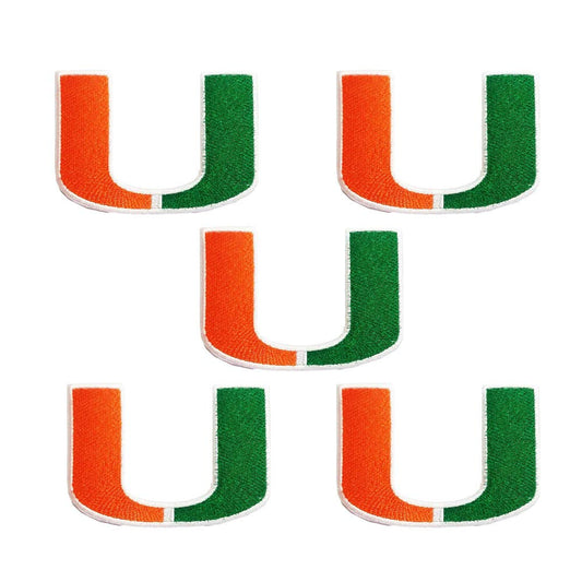 5Pcs Iron On Sew On Patch for Miami Hurricanes Embroidered Decoration Patches for Jeans Jacket Clothing Handbag Shoes Caps (2.4'')